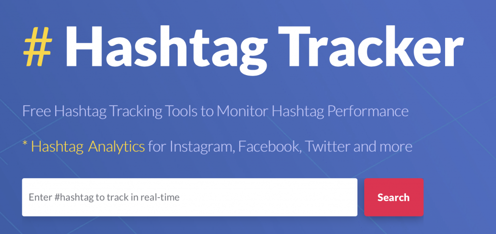 Hashtag tracker for Twitter, Facebook, Instagram